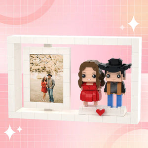 Full Body Customizable 2 People Photo Frame Custom Brick Figures Small Particle Block Brick Me Figures Home Decoration for Her - MadeMineAU