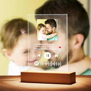 Custom Spotify Code Music Acrylic Glass Plaque/Keychain/Night Light Gift First Fathers Day Gifts