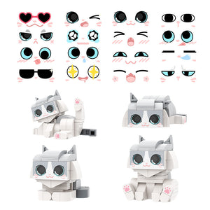 Full Body Customizable Cute Brick Figures Persaonalized Cute Brick Figures with Cat Small Particle Block Toy - MadeMineAU