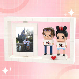 Full Body Customizable 2 People Photo Frame Exquisite Customization Custom Brick Figures Small Particle Block Brick Me Figures - MadeMineAU