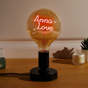 Personalized Household Gifts Custom Text Vintage Edison Led Filament Modeling Lamp Blue and Red Soft Light Bulbs - MadeMineAU