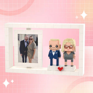 Full Body Customizable 2 People Custom Brick Figures Photo Frame Small Particle Block Brick Me Figures - MadeMineAU