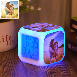 Personalized Photo Alarm Clock Gifts Home Decoration Multi Photo Colorful Lights