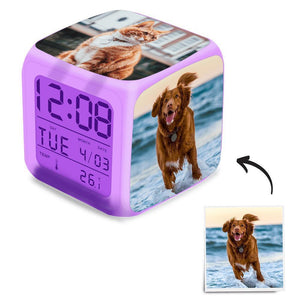 Personalized Photo Alarm Clock Gifts Home Decoration Multi Photo Colorful Lights