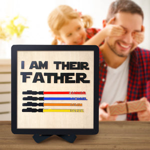 Personalized Light Saber I Am Their Father Wooden Sign Father's Day Gifts