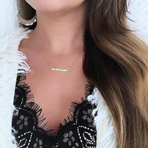 Quala 14k gold name necklace,plated silver necklace for her - personalized gifts - MadeMineAU