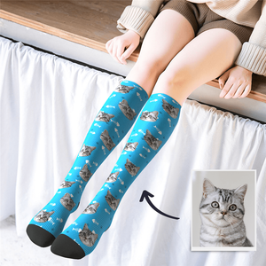 Custom Photo Knee High Socks Cat - MyPhotoSocks