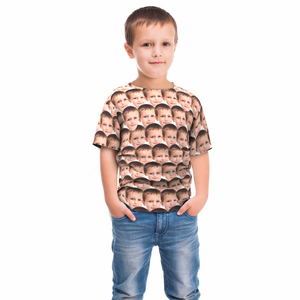 Custom Faces Mash Kid Funny All Over Print T-shirt - MyFaceTshirt