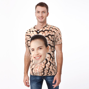 Custom Faces Mash Funny All Over Print T-shirt Woman - MadeMineAU