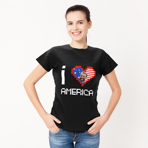 Custom Face I love America T-shirt - MadeMineAU