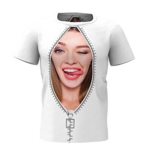 Custom Face Zipper All Over Print T-shirt - MyfaceTshirt