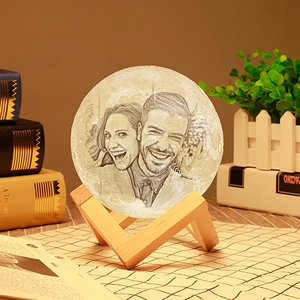 Custom 3D Printing Photo Moon Lamp & Engraved Words Gifts For Family