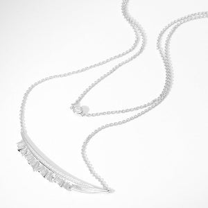 Leaf in the Wind Necklace Double Chain Necklace Platinum Plated - MadeMineAU