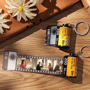 Gift For Dad Custom Keychain Multiphoto Colorful Camera Roll Keychain Romantic Customize Gifts