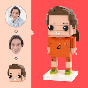 Custom Brick Figures Soccer Athletes Figures Head Customizable Brick Art Gifts For Girls