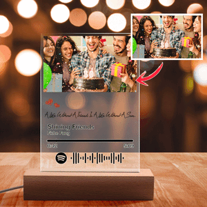 Custom Spotify Glass Night Light Scannable Code Music Plaque Gifts For Friends (12cm x 16cm)