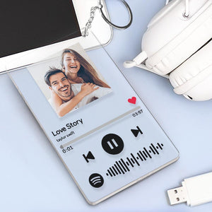 Custom Spotify Code Music Plaque Keychain For Lover(4.7in x 7.1in) - MadeMineAU