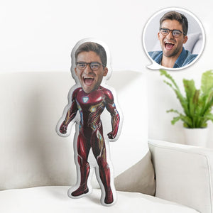 Custom Face Pillow Personalized Photo Pillow Iron Man MiniMe Pillow Gifts for Him