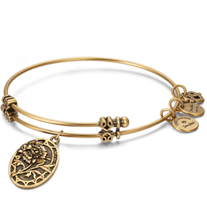 Carnation Engraved Charm Bangle Gold Plated Mother'S Day Gift - MadeMineAU