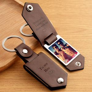 Drive Safe Keychain to My Best Friend Custom Leather Photo Text Keychain with Engraved Text - myphotowalletau