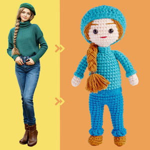 Custom Crochet Doll Personalized Gifts Handwoven Mini Look alike Dolls - Beautiful Woman Doll - MadeMineAU