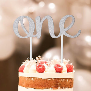 One Cake Topper - Glitter - First Birthday First Birthday 1st Birthday First Year - Gold - MadeMineAU