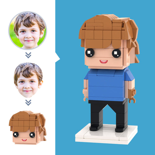 Custom Brick Figures Custom Boy Figures 1 Person Head Customizable Brick Art Gifts For Kids