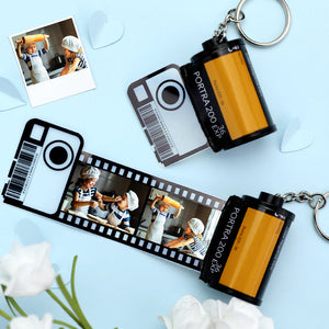 Custom Keychain Multiphoto Colorful Camera Roll Keychain Degradable Material Romantic Customize Birthday Gifts