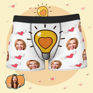 Custom Photo Boxers Briefs Light Bulb Element Personalized Gifts