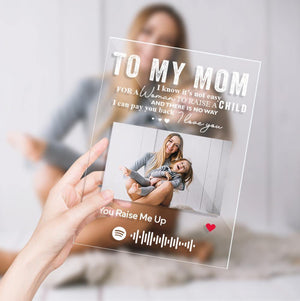 TO MY MOM - Personalized Spotify Code Music Plaque(4.7in x 6.3in) - MadeMineAU
