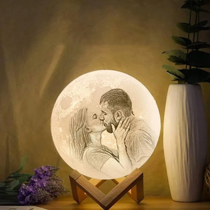 Anniversary Gifts Custom 3D Printing Photo Moon Lamp & Engraving Custom 3D Print Luna Light Painting Light