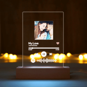Spotify Gifts Spotify Glass Art Personalised Spotify Plaque Night Light Anniversary Gift Scannable Code Music Plaque