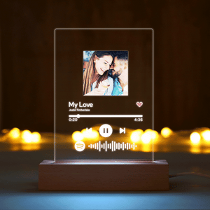 Spotify Glass Art Night Light Custom Spotify Song Plaque Spotify Keychain Gift For Lover