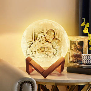 Custom 3D Printing Photo Moon Lamp & Engraving Custom 3D Print Luna Light Painting Light Gift For Father