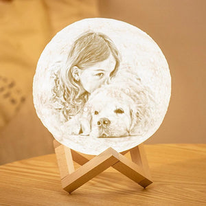 Custom 3D Printing Photo Moon Lamp & Engraving Custom 3D Print Luna Light Painting Light Gift For Girlfriend