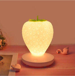 Strawberry Night Light Lovely Silicone Lamp Bedroom Decoration