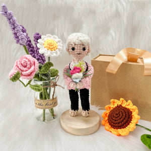 Grandparents' Day Gift Crochet Doll Personalized Portrait Crochet Look Alike Doll
