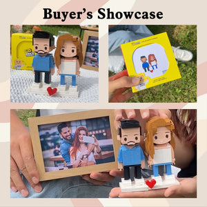 Customizable Fully Body 2 People Custom Brick Figures Anniversary Gift Persanalized Cute Face Brick Figures