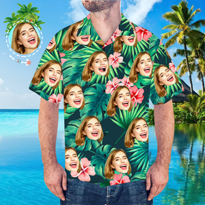 Custom Face Shirt Men's All Over Print Hawaiian Shirt