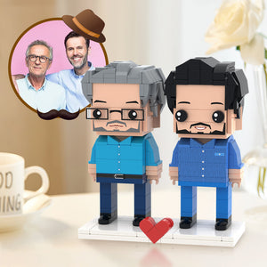 Surprise Gifts for Dad Full Custom 2 People Brick Figures Custom Brick Figures Small Particle Block Toy