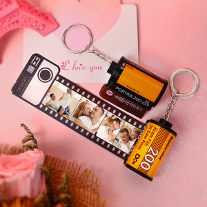 Anniversary Gifts Custom Keychain Multiphoto Camera Roll Keychain Environmentally Friendly Material Gifts keychain for Him