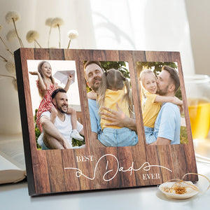 Father's Day Gift Photo Frame Best Dad Ever Custom Wooden Frame