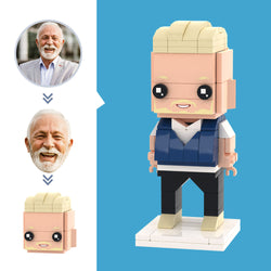 Custom Brick Figures 1 Person Cool Guy Figures Customized Head Customizable Brick Art Gifts