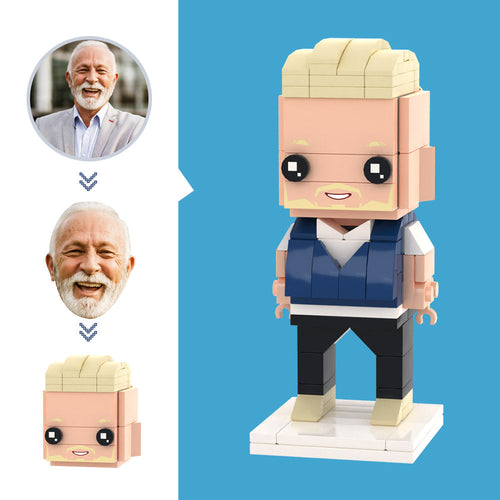 Custom Brick Figures 1 Person Cool Guy Figures Customized Head Customizable Brick Art Gifts