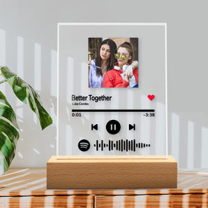 Custom Night Light - Spotify Code Music Plaque Glass For Family(4.7in x 7.1in) Best Gift Choice - Night