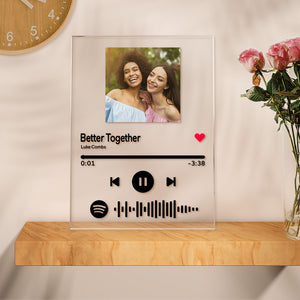 Custom Spotify Code Music Acrylic Glass Plaque 4 in 1 Mother's Day Gifts