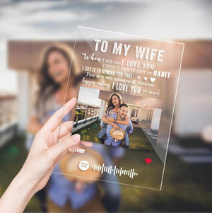 TO MY WIFE - Personalized Spotify Code Music Plaque(4.7in x 6.3in) - MadeMineAU