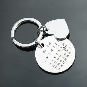 Custom Photo Engraved Calendar Keychain - Friends