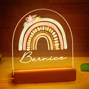 Baby Gifts Rainbow Night Light with Flowers Decoration of the Bedroom