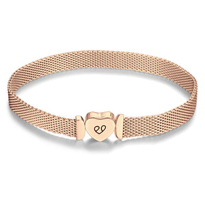 Fashion Heart Rose Gold Bracelet For Women Girls - MadeMineAU